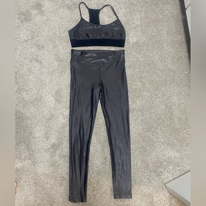 Gunmetal KORAL workout set. Leggings and bra
